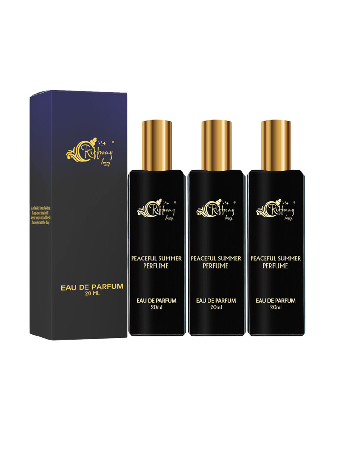 riffway Set Of 3 Peace Full Summer Long Lasting Eau De Parfum- 20 ml Each