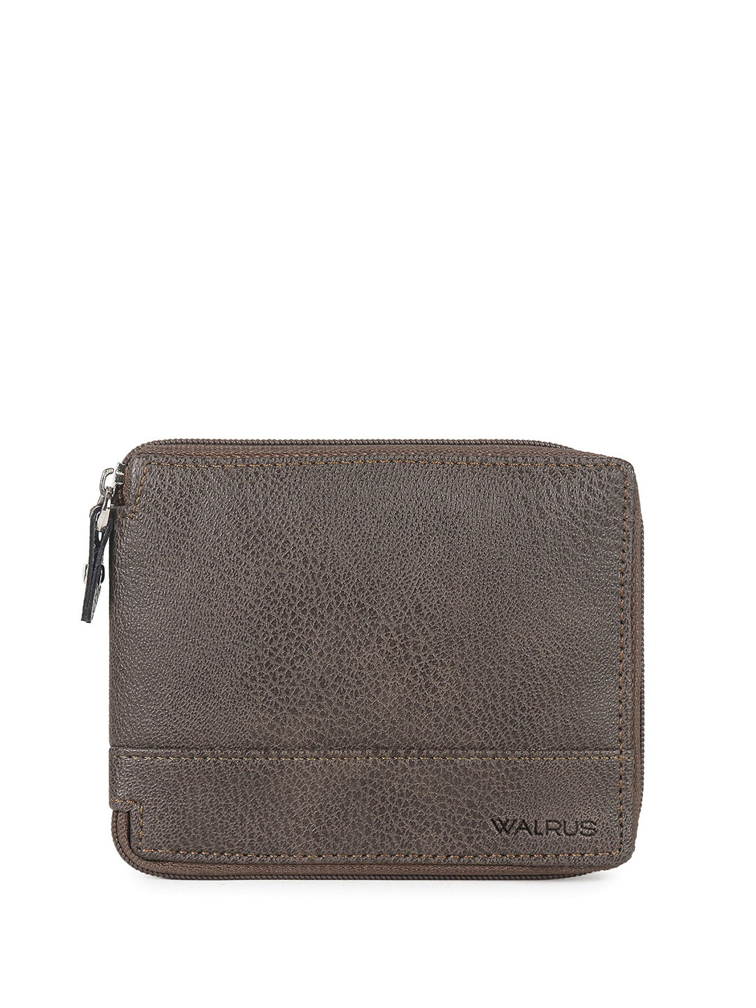 Walrus Men Textured Brand Logo Two Fold Wallet