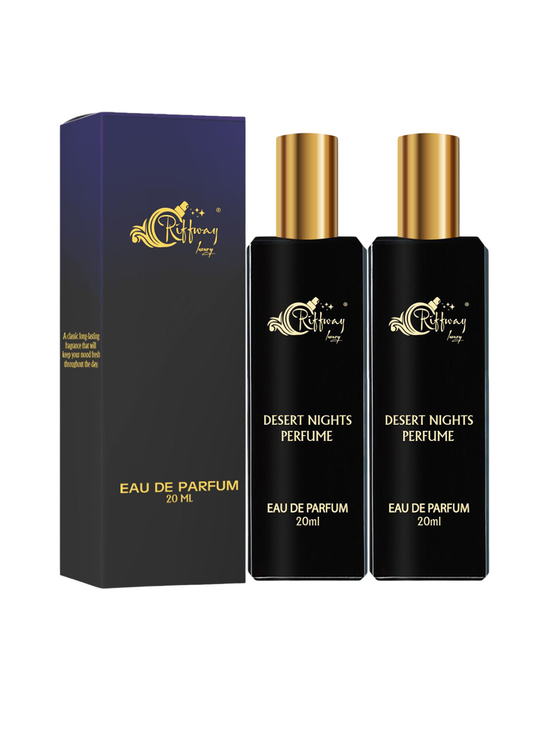 riffway Set Of 2 Desert Nights Long Lasting Eau de Parfum - 20 ml Each