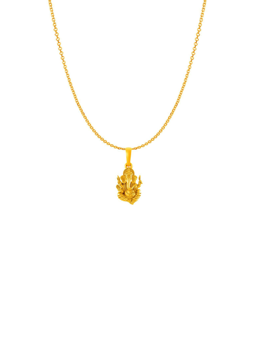 AKSHAT SAPPHIRE Women Gold-Plated Geometric Ganesh Pendants with Chains