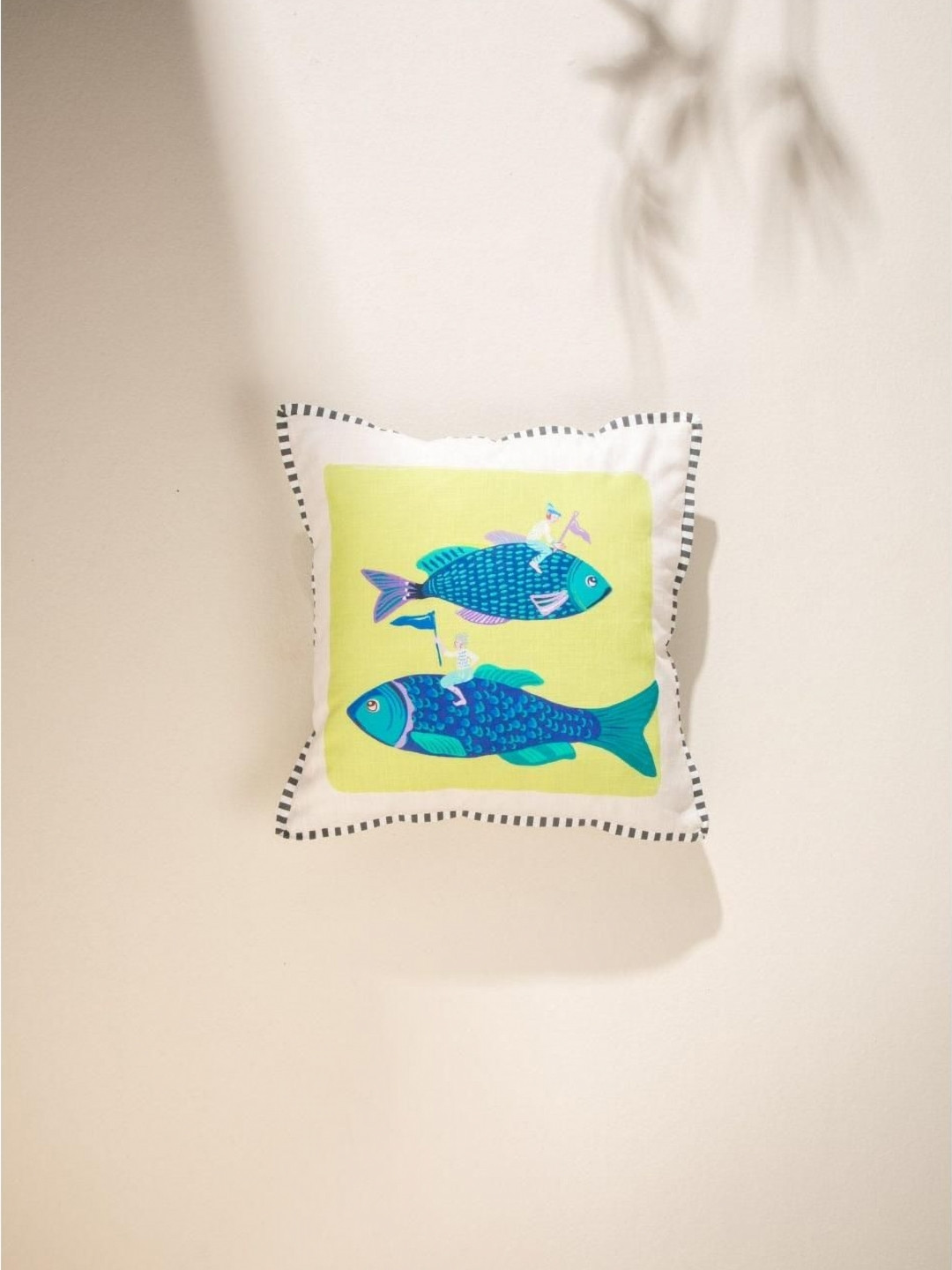 FREEDOM TREE Sea Green & Yellow Square Cushion Covers