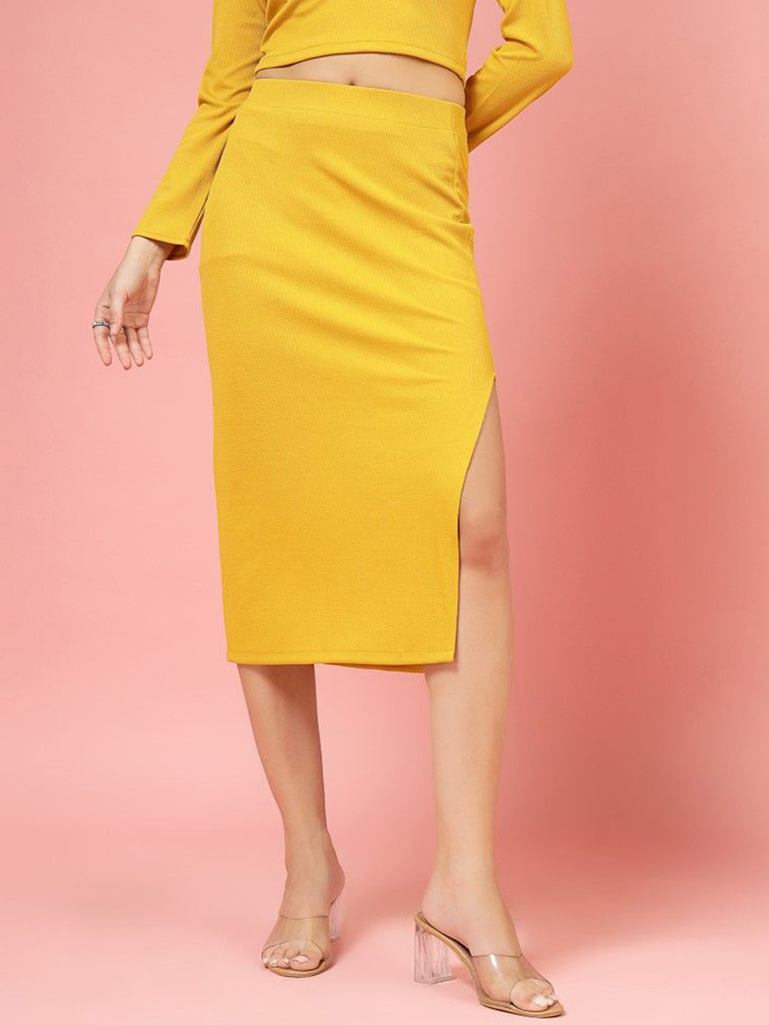 OOMPH! FACTOR Pencil Midi Skirt