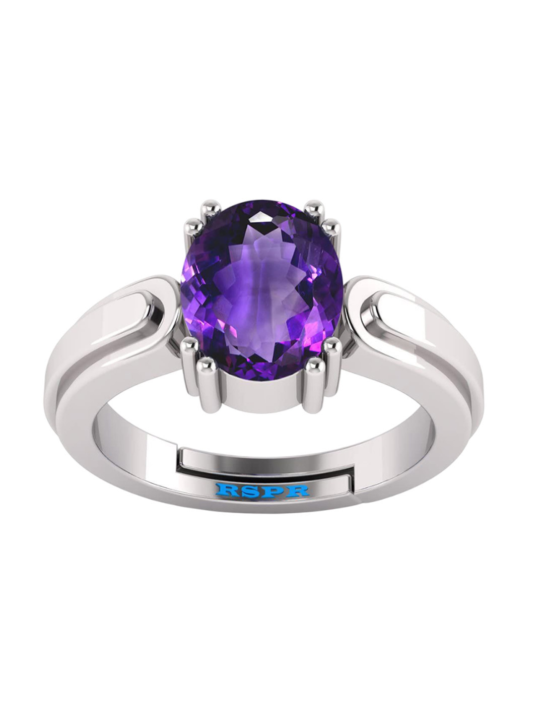 RSPR 9.25 Ratti Astrological Certified Amethyst Adjustable Gemstone Ring