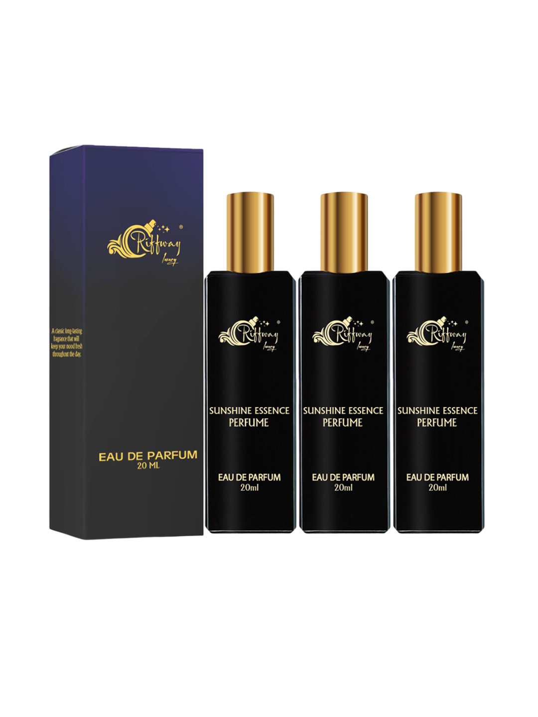 riffway Set Of 3 Sun Shine Essence Long Lasting Eau De Parfum - 20 ml Each