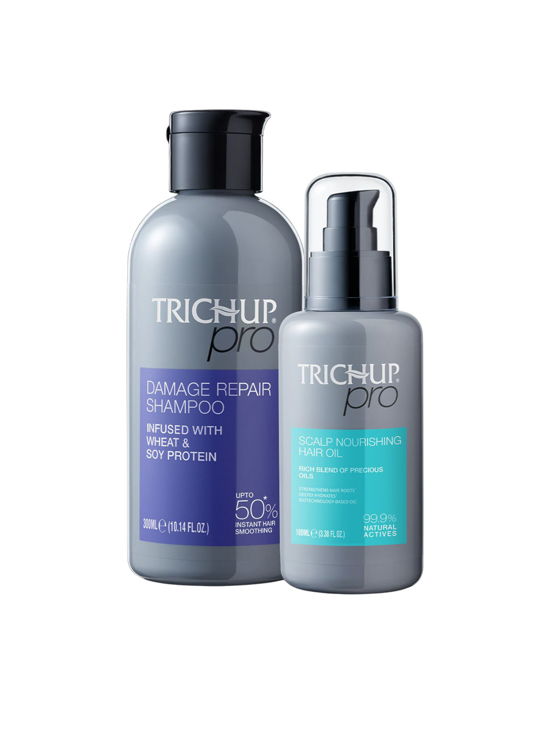 TRICHUP Set Of 2 Pro Scalp Nourishing Hair Oil-100 ml With Damage Repair Shampoo-300 ml