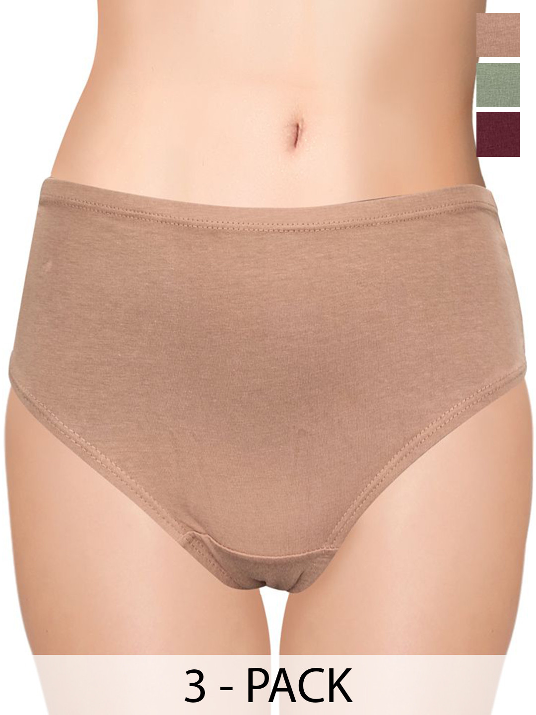 Lady Care Pack Of 3 Pure Cotton Hipster Briefs LC-WM-CARENS-MC-MBO-M