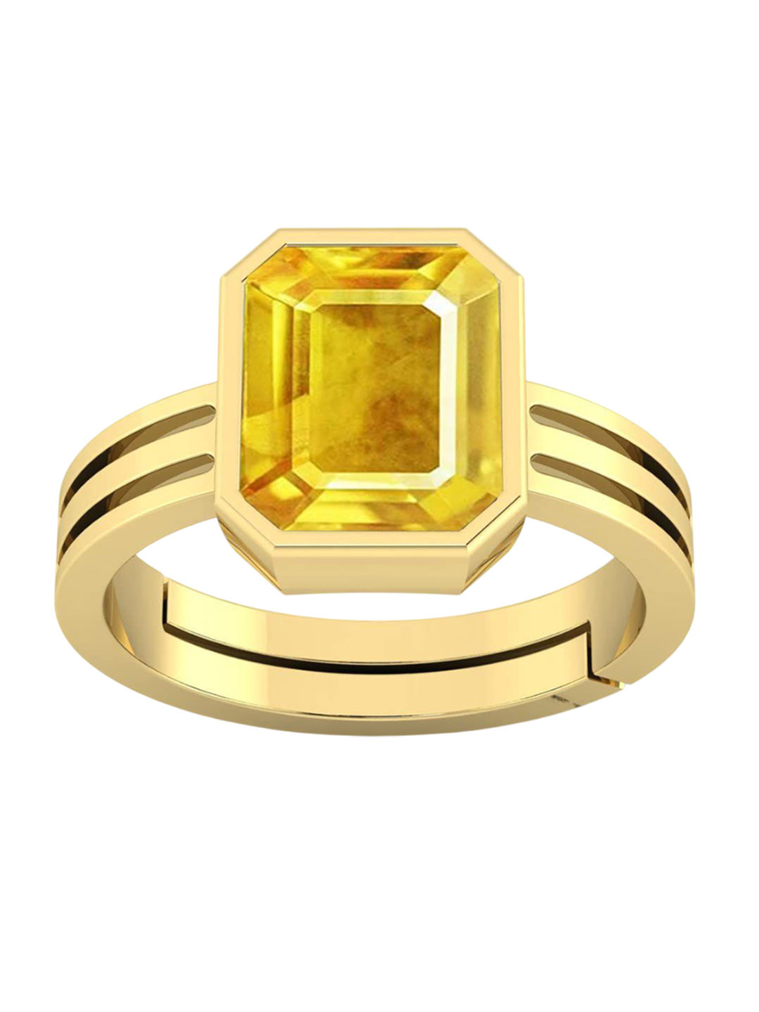 RSPR 5.25 Ratti 4.60 Carat Unheated Untreatet A+ Quality Natural Sapphire Pukhraj Ring