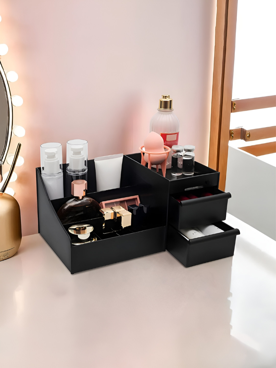 Myntra Elegant Homes Black Set of 1 Regular Makeup Organiser Organisers