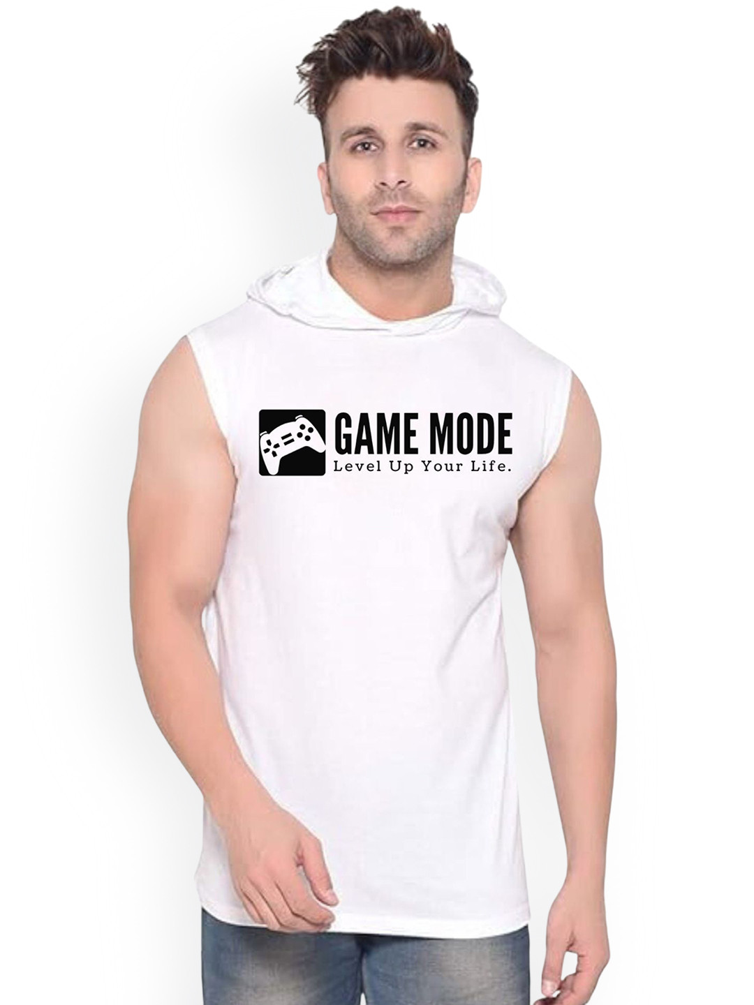 FABSTIEVE Game Mode Printed Gym Vest vk t-050_Print-222_gym_vest White M