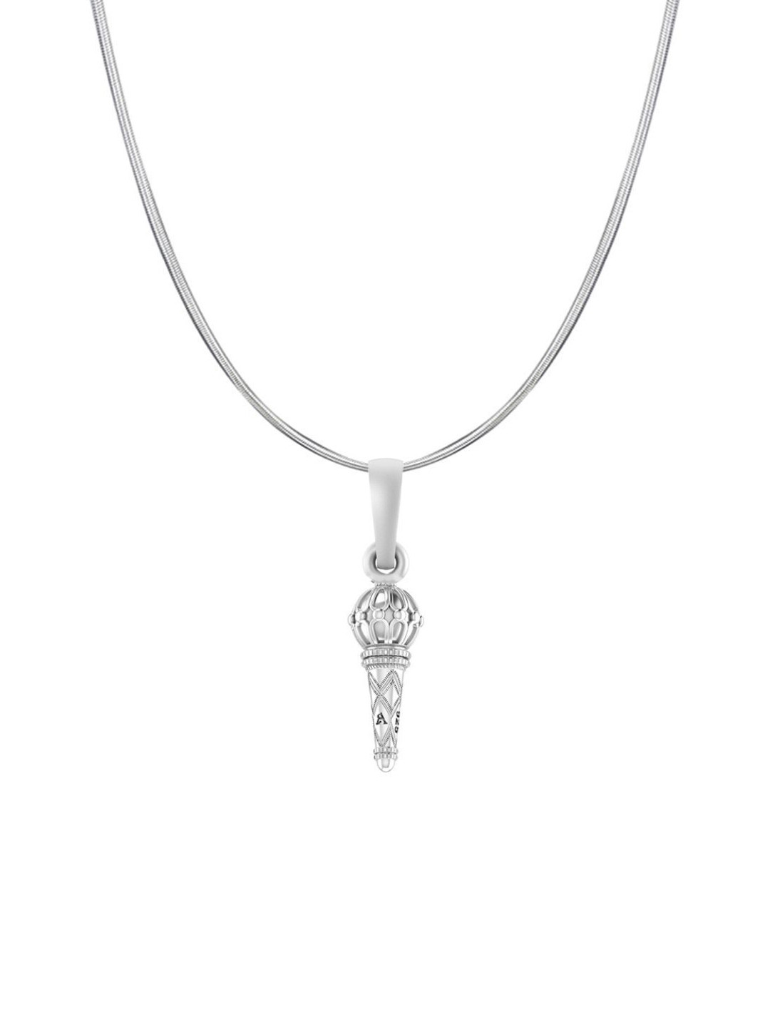 AKSHAT SAPPHIRE Men 92.5 Sterling Silver Contemporary Gada Pendants With Snake Chain