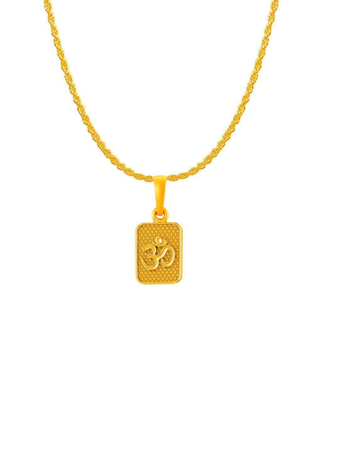 AKSHAT SAPPHIRE Gold-Plated Square Pendants with Chains