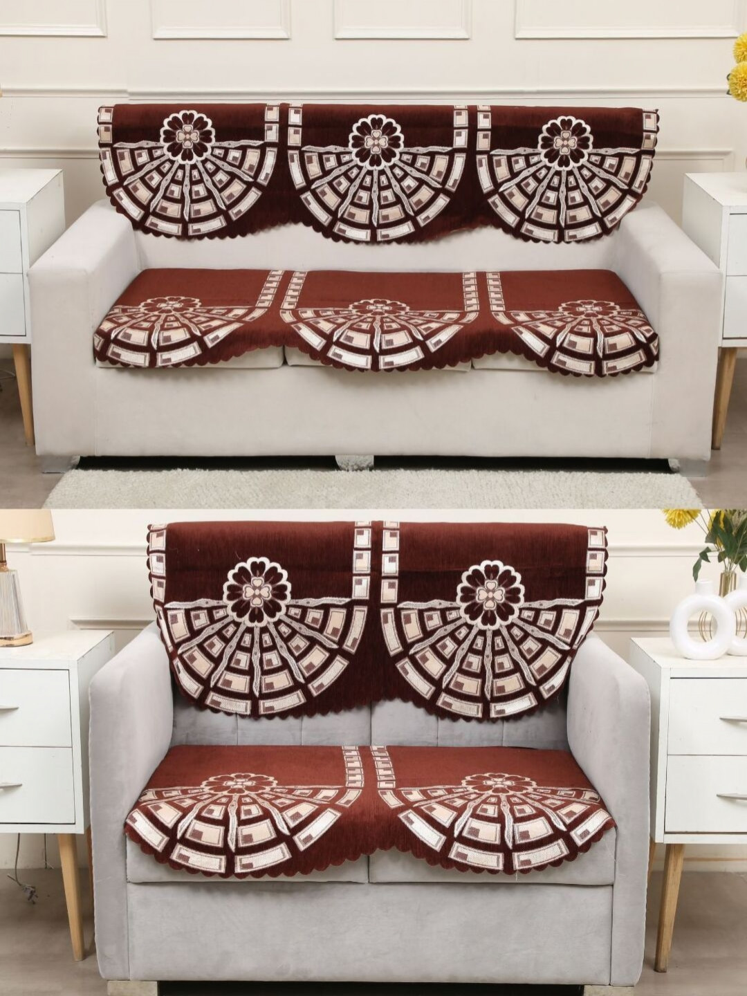 Fashion Throw Printed Jacquard 4 Piece Sofa Cover