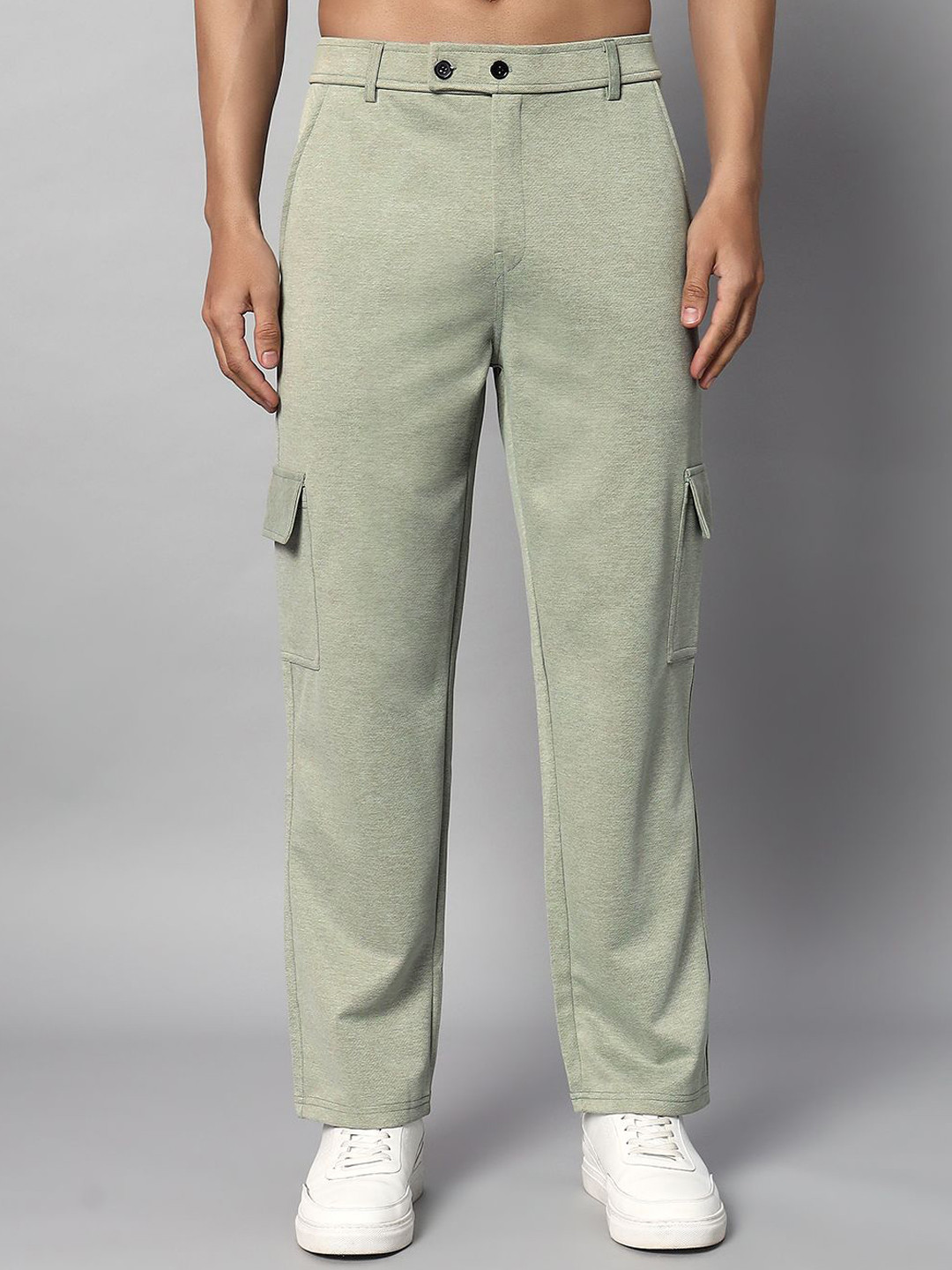 VOGAAN Men Relaxed Regular Fit Mid-Rise Lycra Cargos