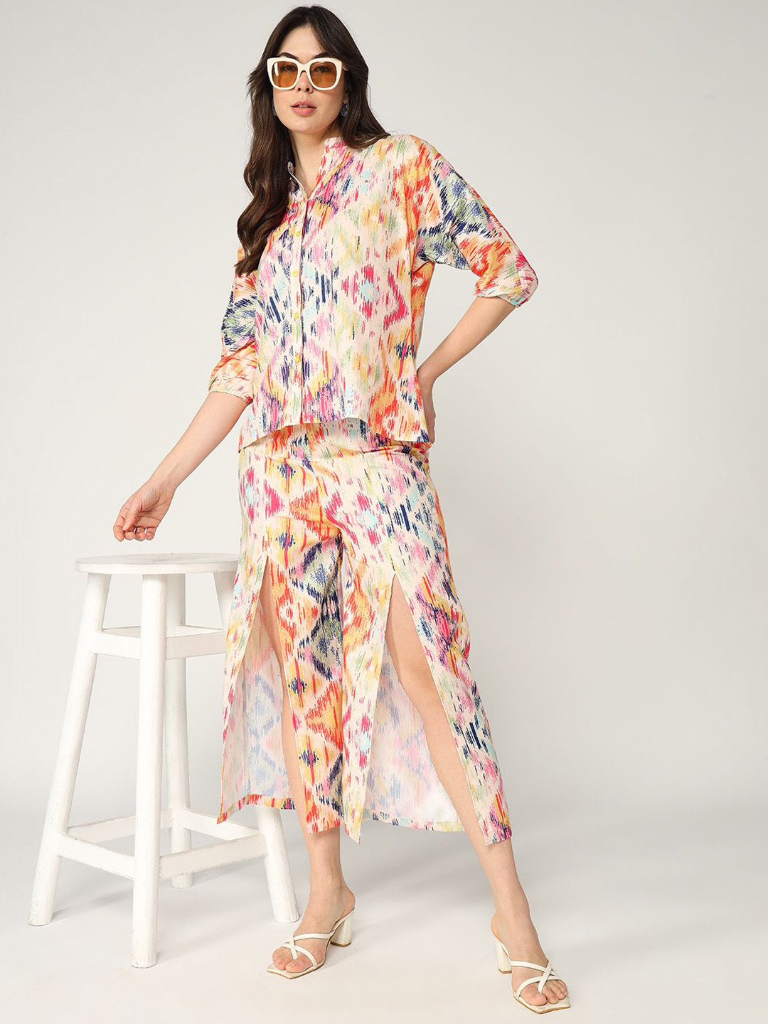 Pannkh Printed Loose Shirt With Trouser Co-Ords