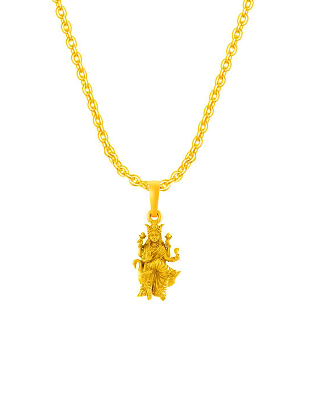 AKSHAT SAPPHIRE 92.5 Sterling Silver 22KTGold-Plated Contemporary Mansa Devi Pendant Chain