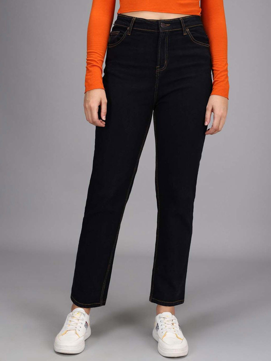 Stylecast X Kotty Women Regular Fit High-Rise Slash Knee Stretchable Jeans