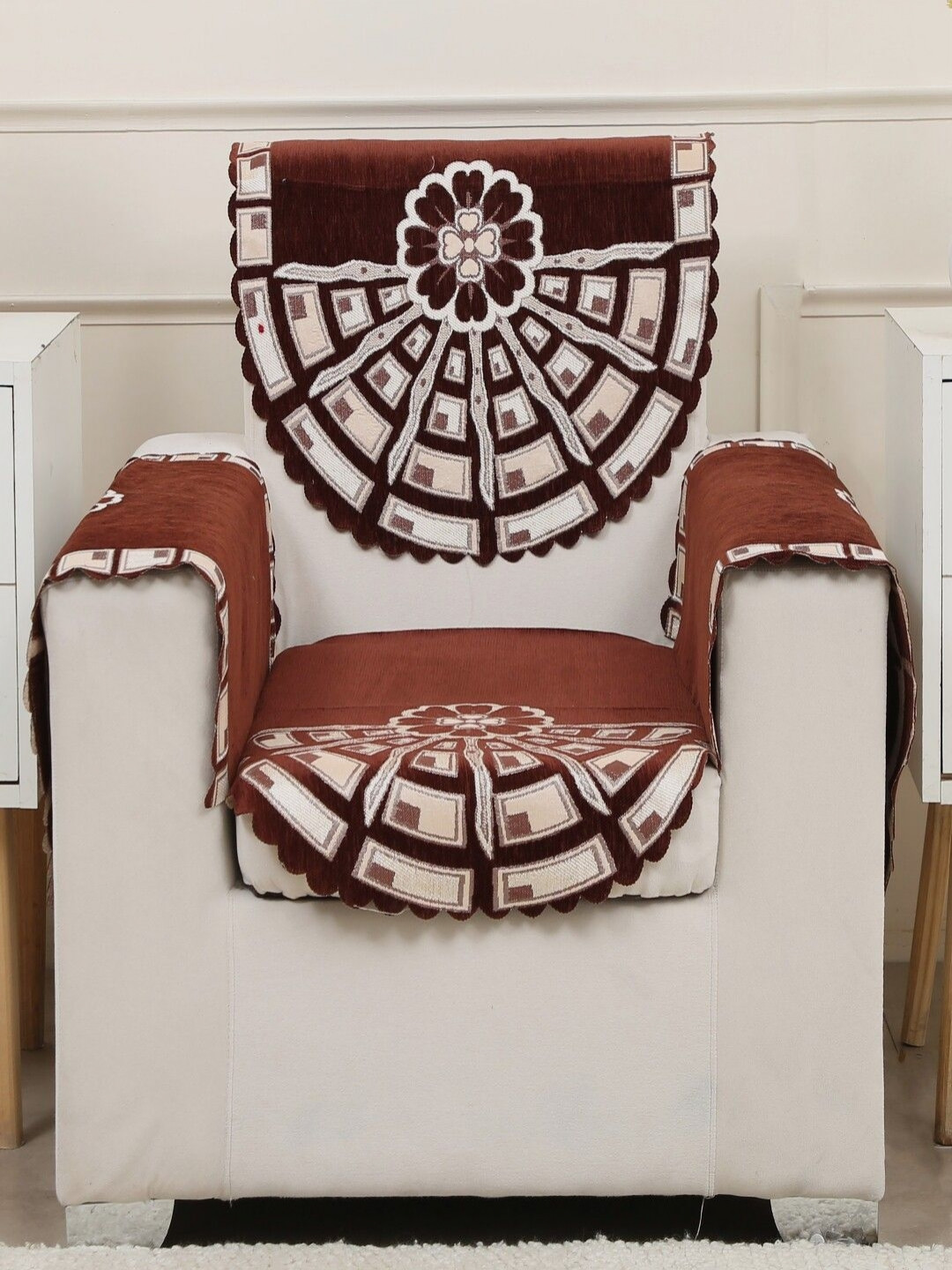 Fashion Throw Set Of 4 Printed Jacquard Sofa Cover With Arms