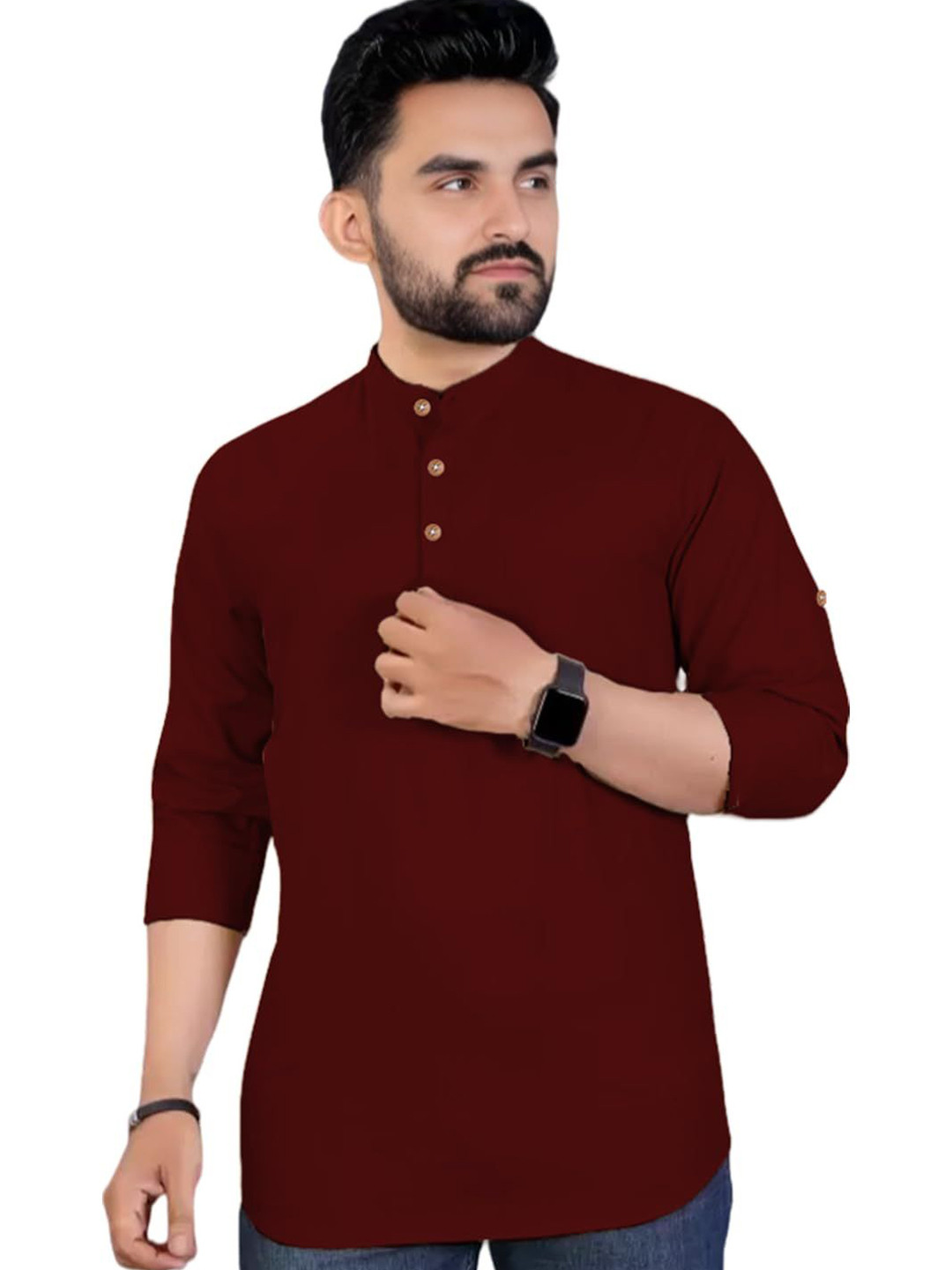 APEKTRA Men Solid Long Sleeves Kurta