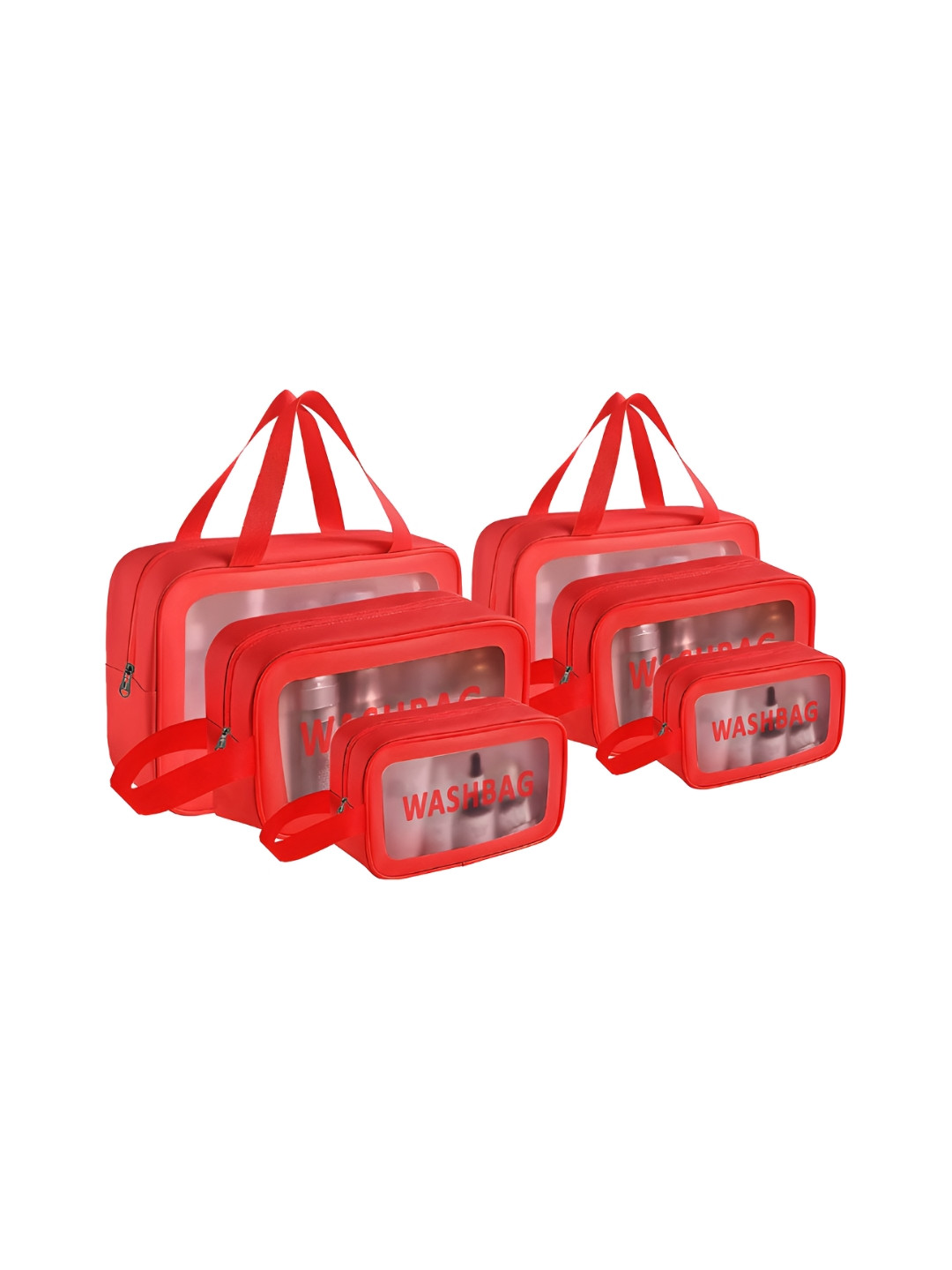 Aura Set Of 6 Printed Waterproof Makeup Pouch With Zip & Hand Strap