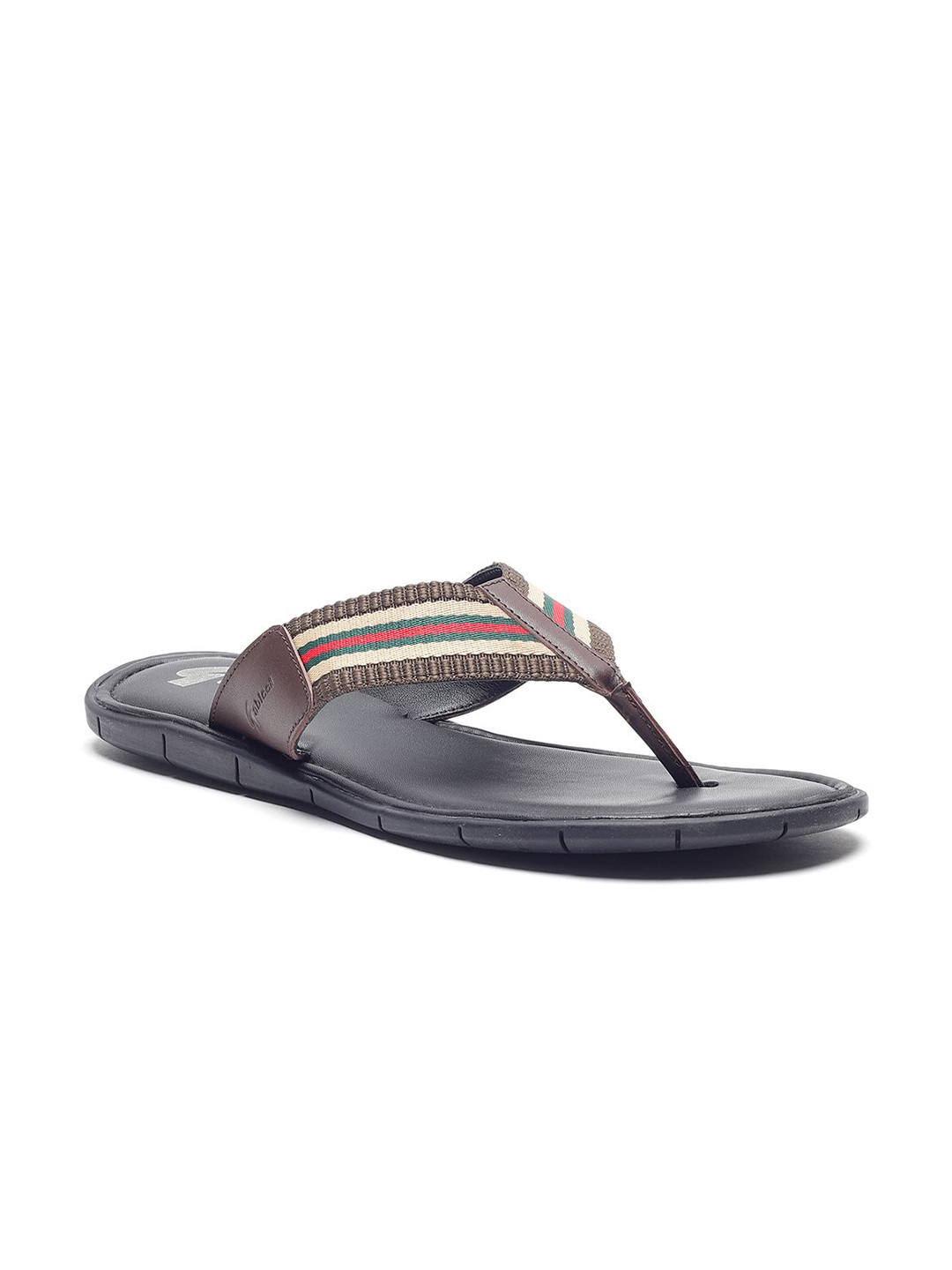 GABICCI Men Leather Thong Flip-Flops