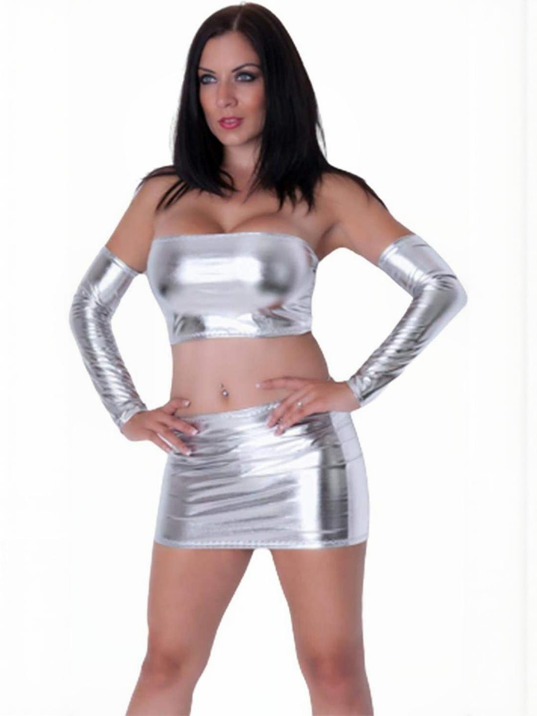 GuSo Shopee Women Silver Net Baby Dolls