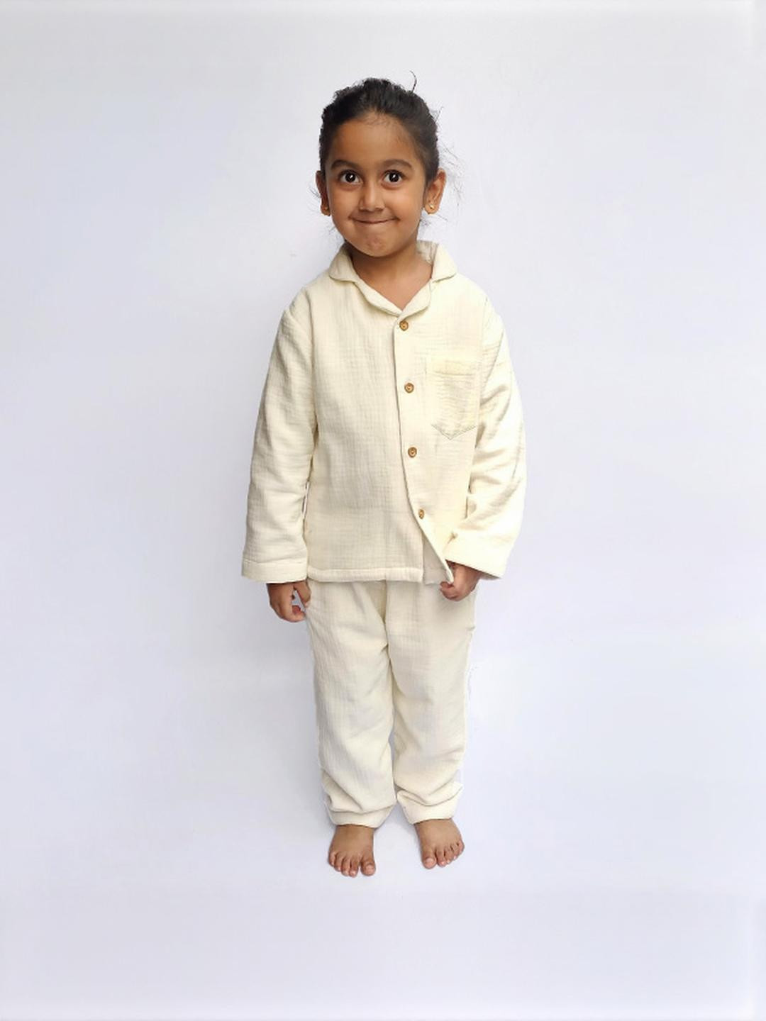 Snuggly Spaces Kids-Unisex White Nightdress