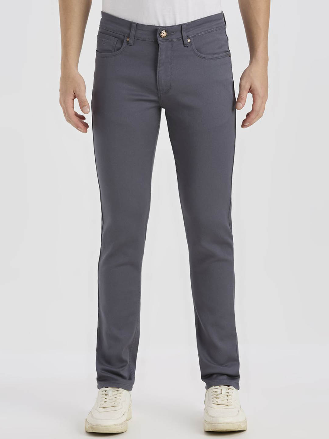 ROCKING SWAMY Men Solid Mid-Rise Slim Fit Regular Trousers