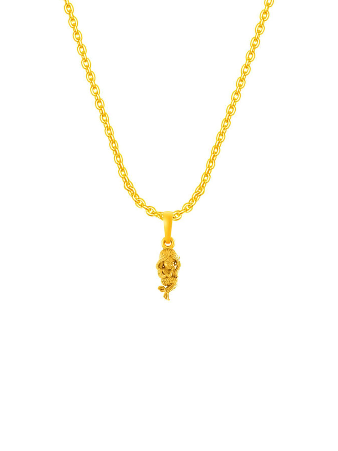 AKSHAT SAPPHIRE Men 925 Silver 22K Gold-Plated Mermaid Pendant & Anchor Chain