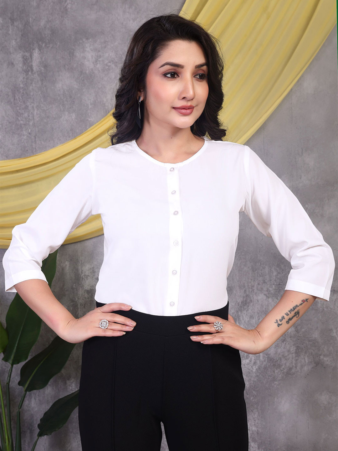 FITHUB Round Neck Formal Shirt