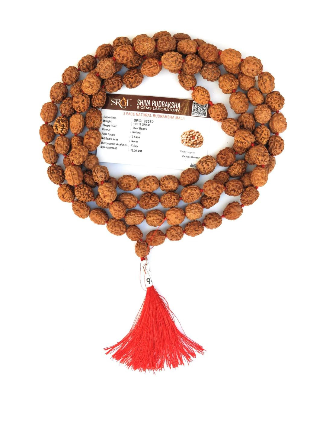 Apnisanskriti Unisex 3-Face Rudraksha Mala