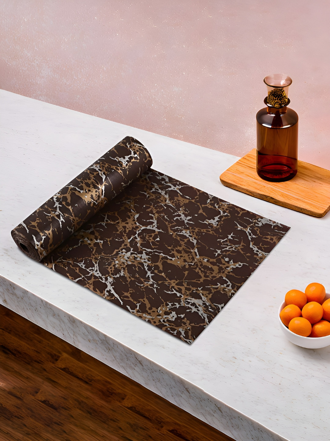 Aura Brown Set of 1 Regular Shelf Liner Organisers