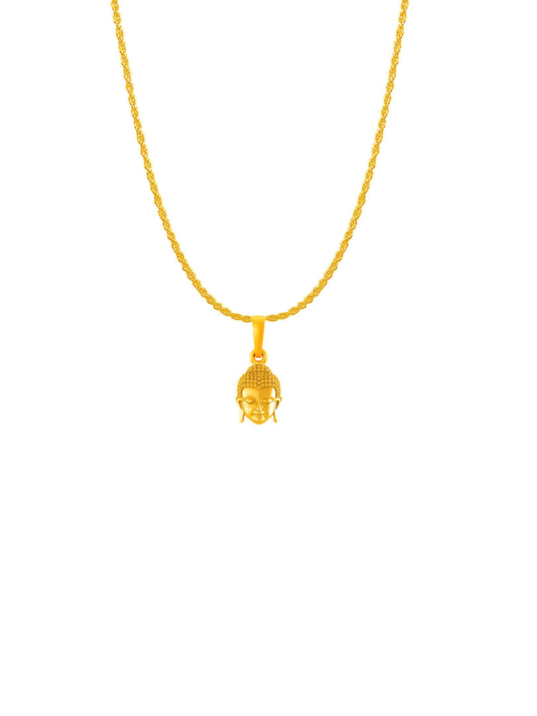 AKSHAT SAPPHIRE 92.5 Sterling Silver 22KT Gold-Plated Contemporary Buddha Pendant Chain