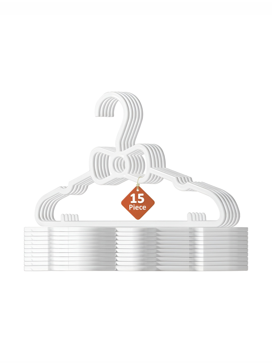 Aura 15-Pcs White Small Baby Hangers for Clothes Hanger