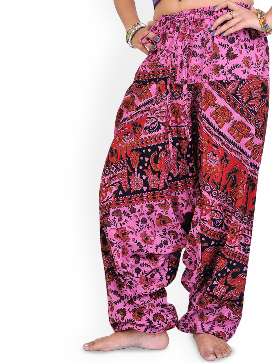 Exotic India Women Printed Harem Trousers from Pilkhuwa