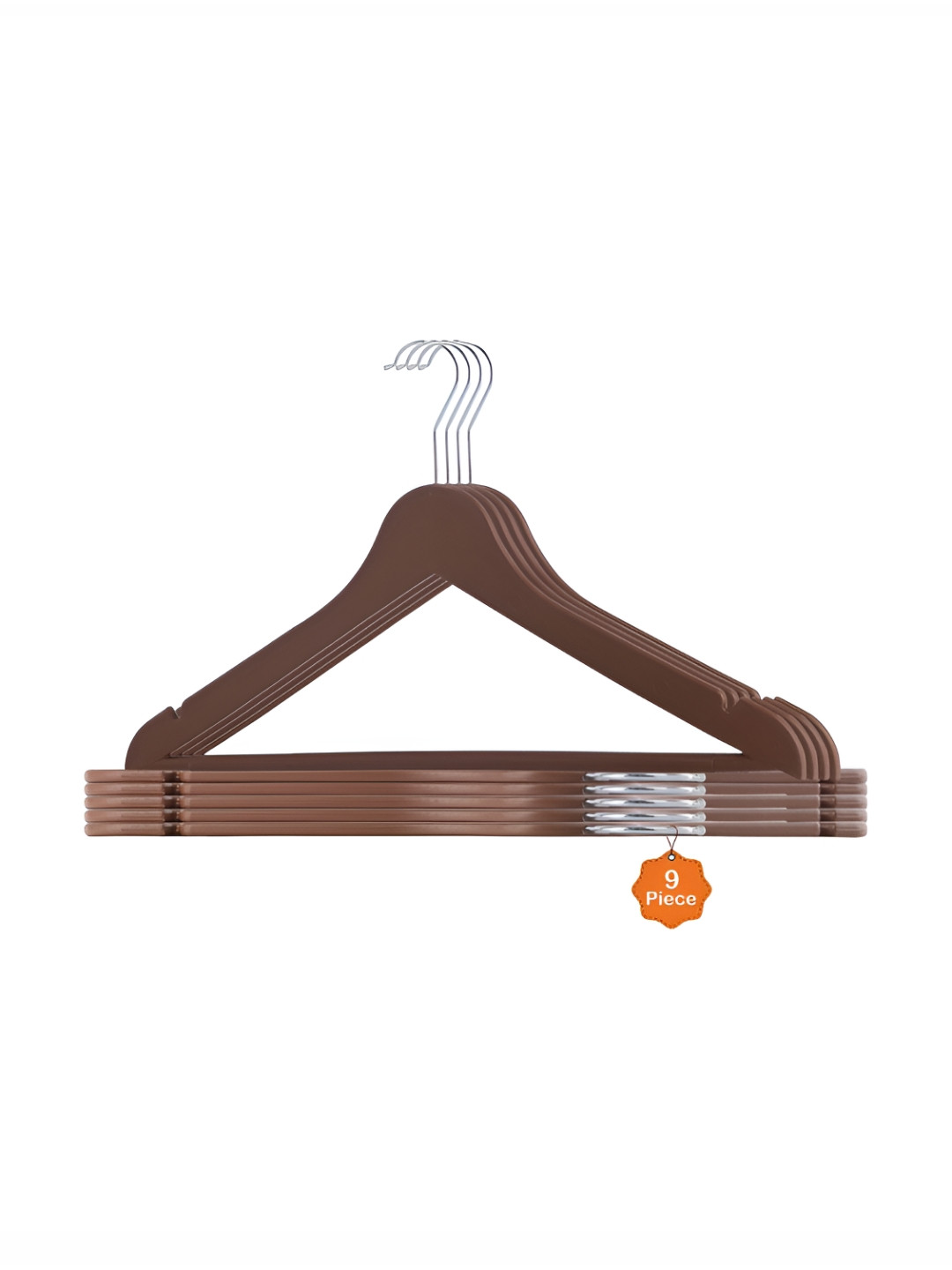 Aura 9-Pcs Brown Clothes Hanger