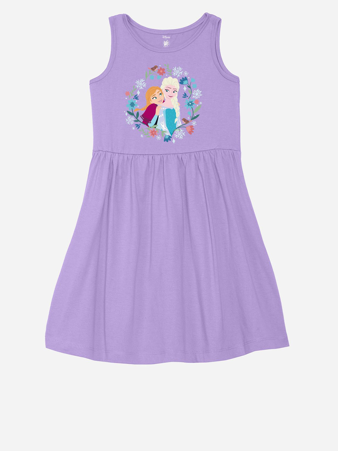 YK Kids-Girls Disney Print Fit & Flare Dress