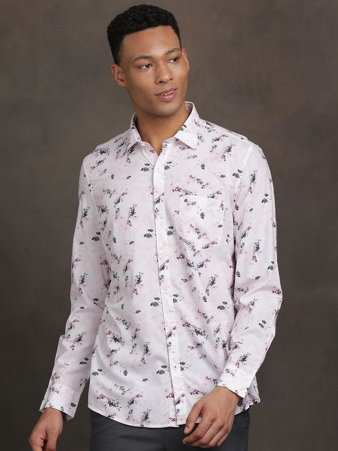 Turtle Relaxed Slim Fit Floral Digital Printed Casual Shirt