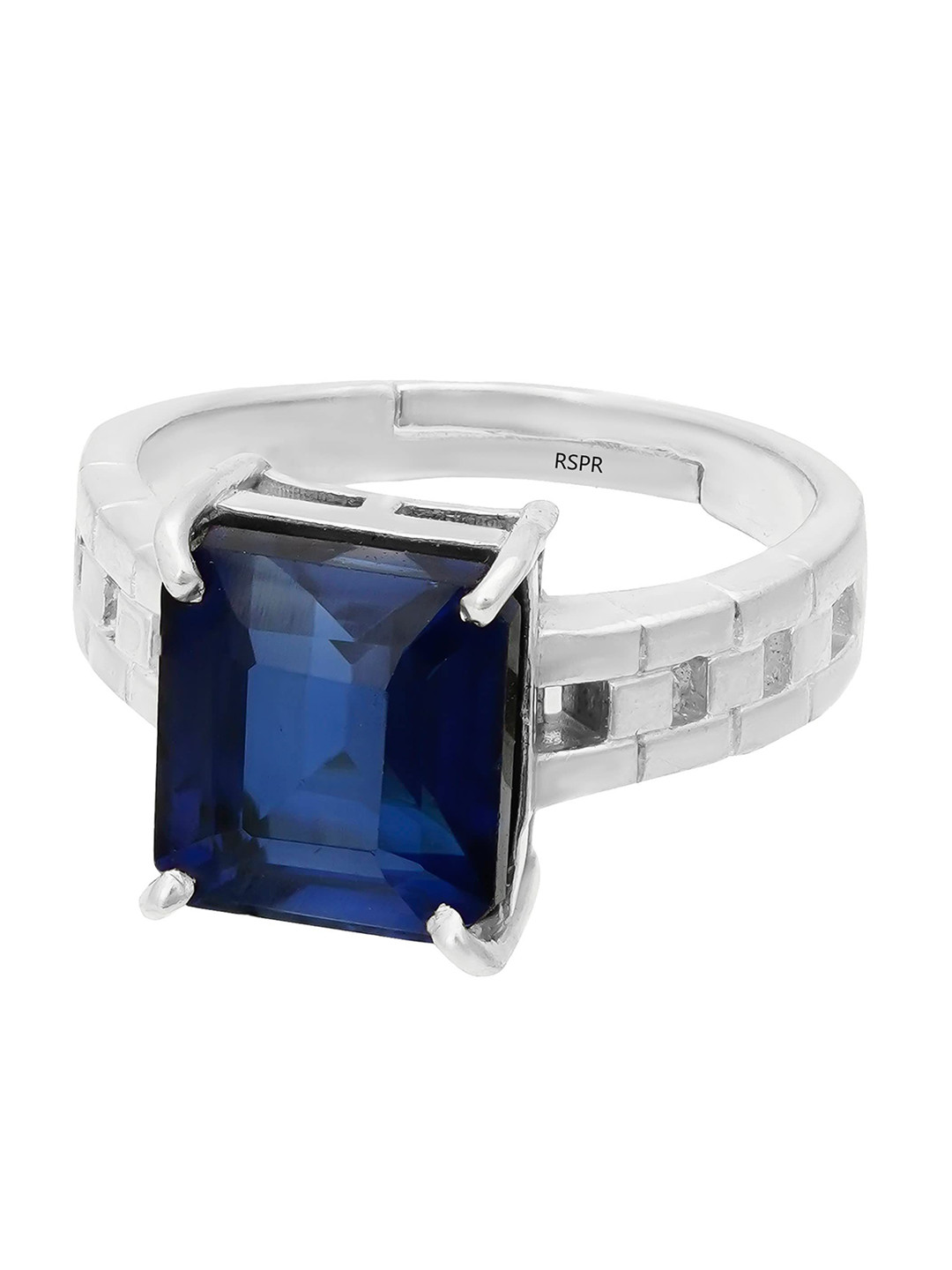 RSPR 3.25 Ratti Neelam Blue Sapphire Silver Ring