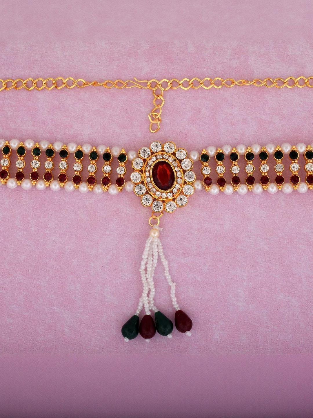 MEMOIR Gold plated Kamarpatta Jewellery Set