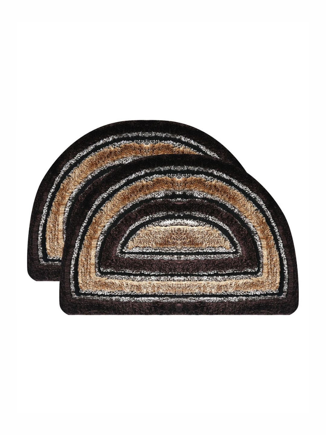 Aura 2 Pcs Black & Brown Long Lasting Bath Rugs