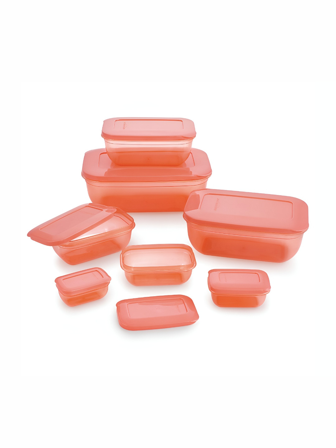 Matvizo Peach Plastic Dishwasher Safe 7 Piece Clip-On Fridge Container