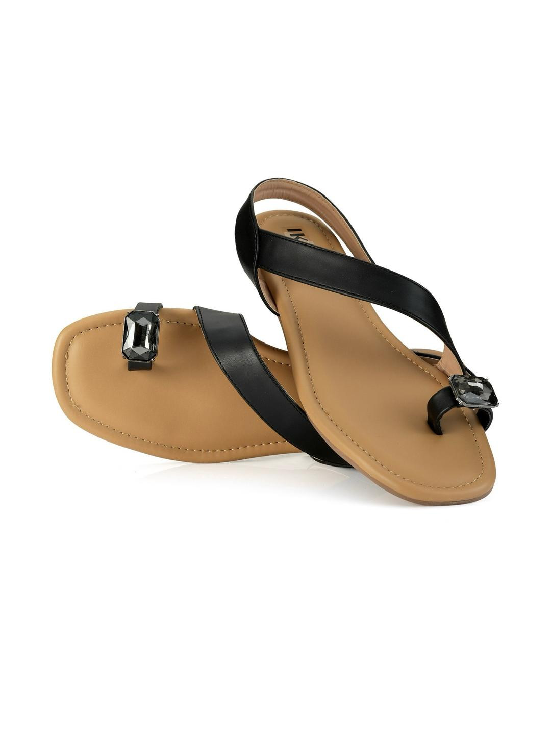 IKAGI Women Stone Studded One Toe Flats