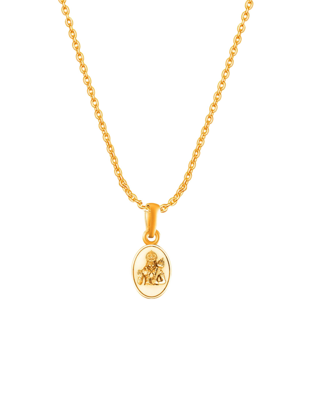 AKSHAT SAPPHIRE 92.5 Sterling Silver 22KT Gold-Plated Contemporary Hanuman Pendant Chain