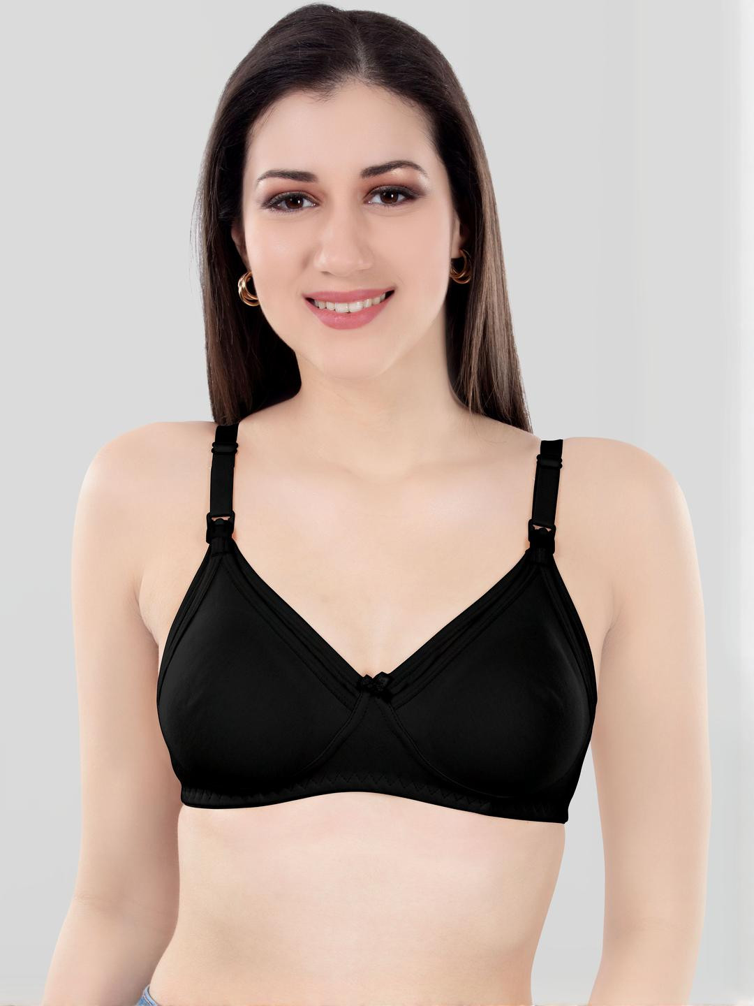 Digsel Cool Cotton Black Maternity Cotton Bra
