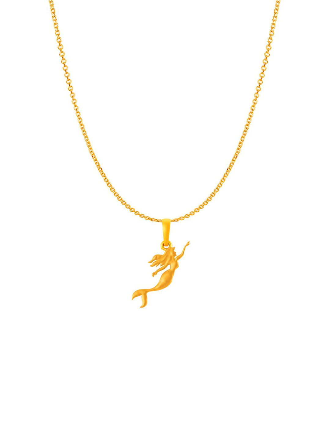 AKSHAT SAPPHIRE Men 925 Silver 22K Gold-Plated Mermaid Pendant & Anchor Chain
