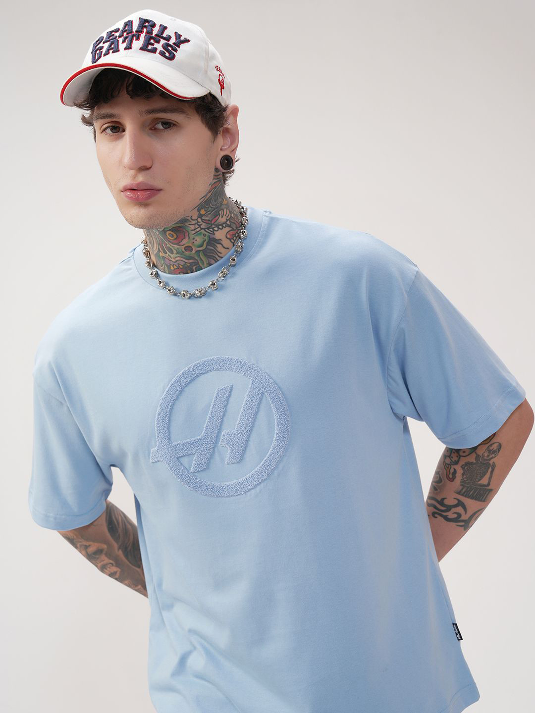HIGHLANDER Round Neck Drop-Shoulder Sleeves Oversized T-shirt