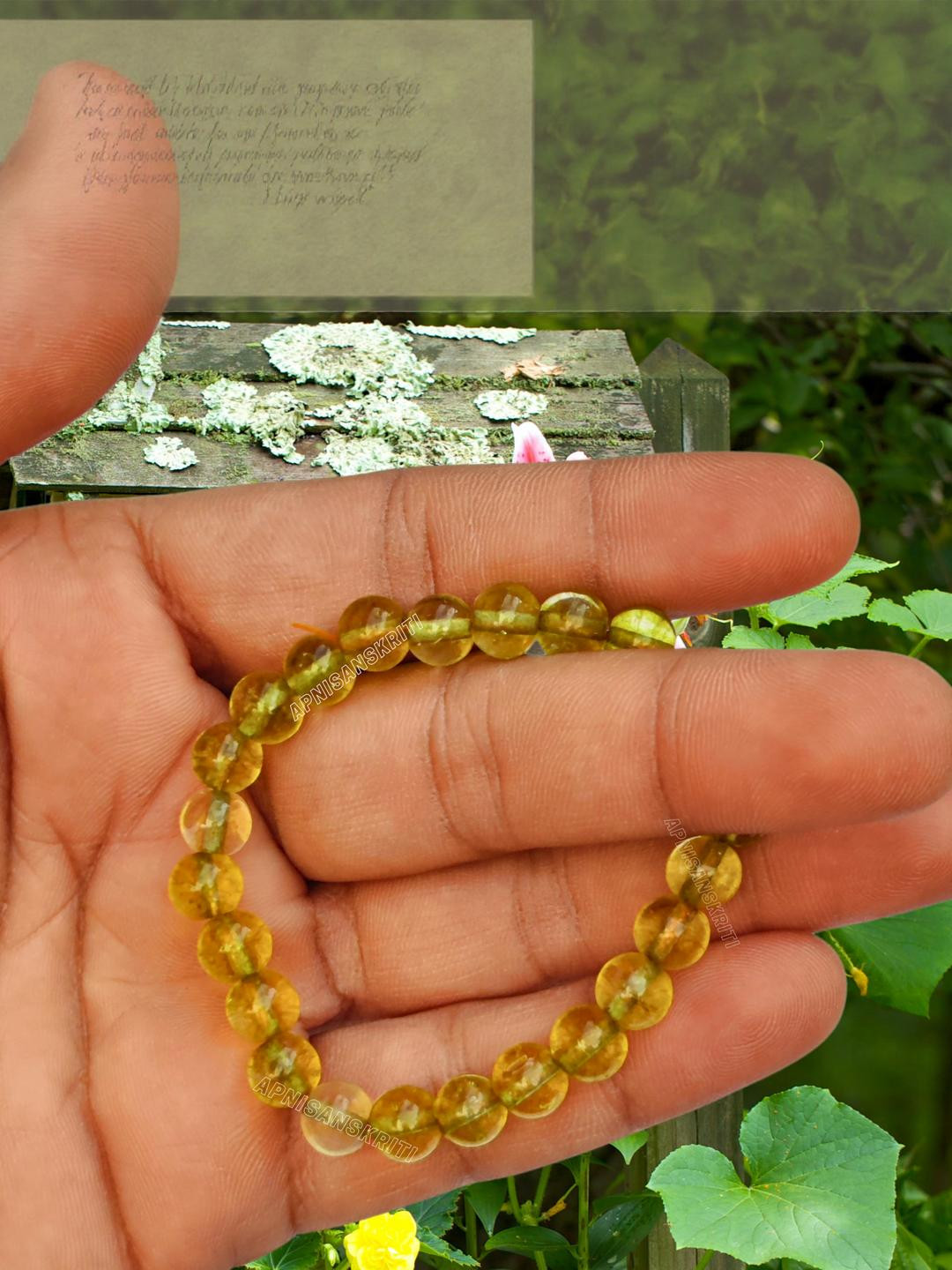 Apnisanskriti Unisex Peridot Green Stone Bracelet