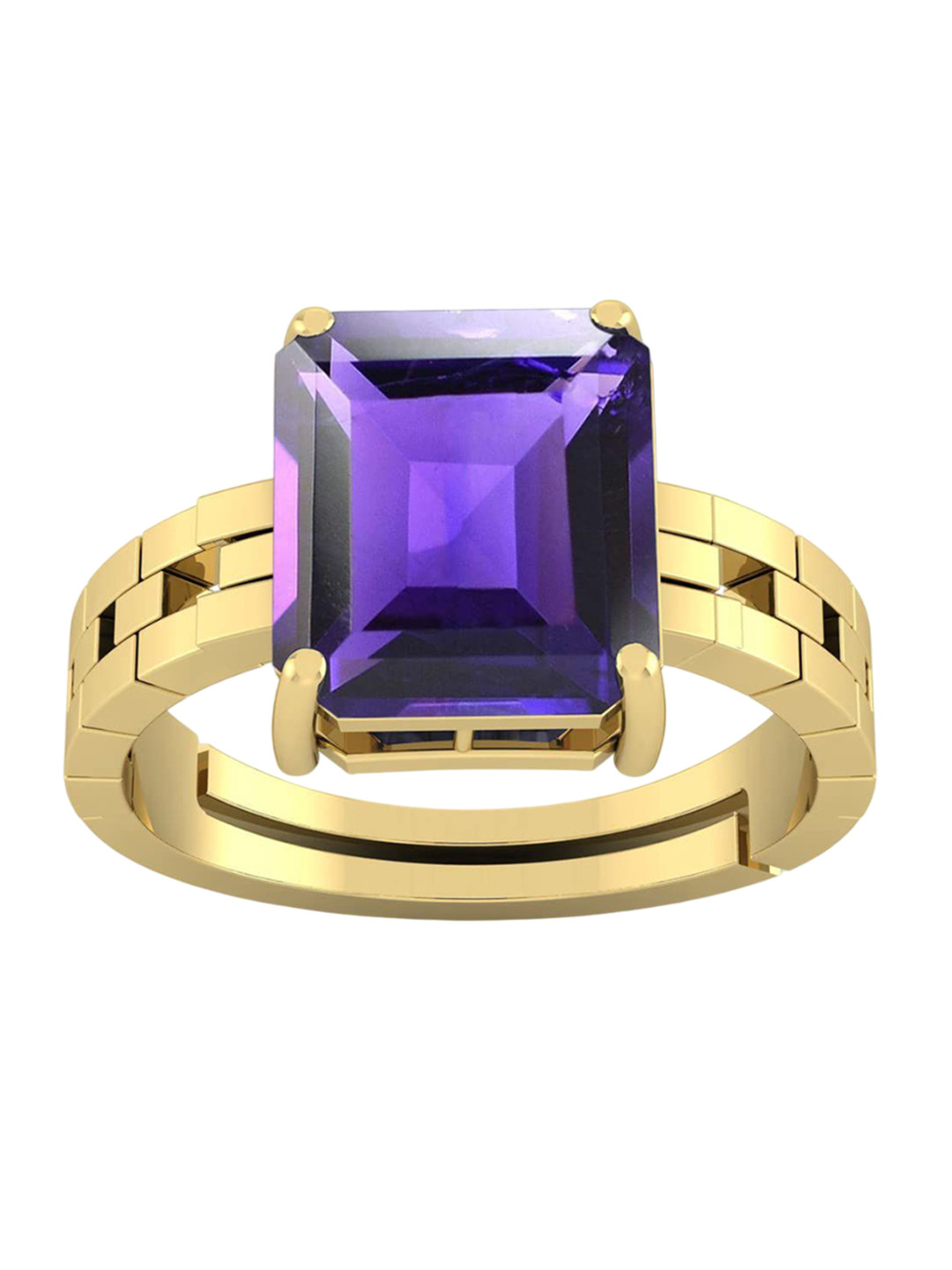 RSPR 5.25 Ratti Astrological Amethyst Adjustable Gemstone Finger Ring