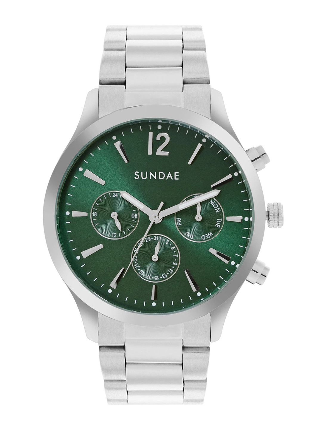 CARLOS PHILIP Men Brass Dial & Stainless Steel Straps Watch 788907 OM-96 IPS VX9J-3