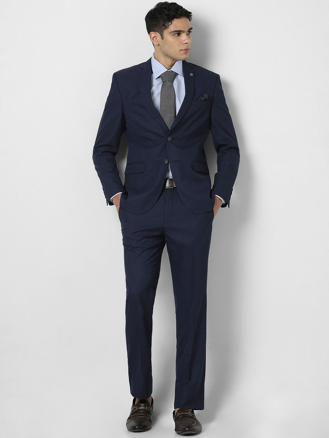 Van Heusen Checked Slim Fit Wedding Two Piece Suit